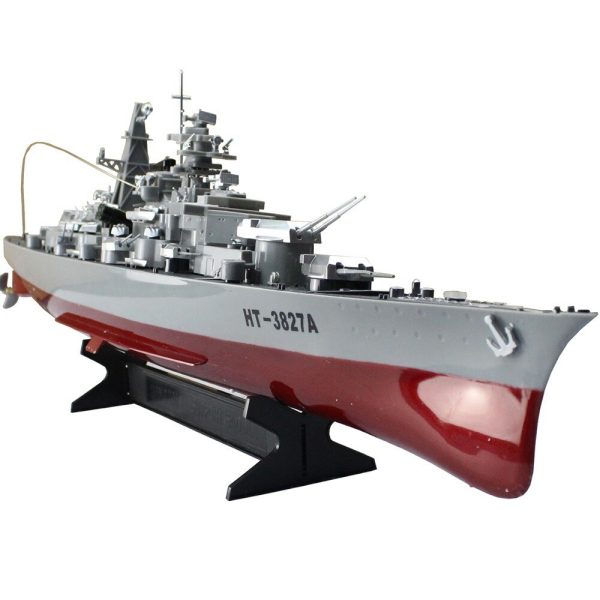 RC Boat High-speed Military Model Series Battleship 1 360 RC 28  Warship Cruiser Simulation Battleship Bismarck Toys For Kids Hot on Sale