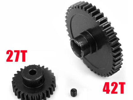 Metal Diff Main Gear 42T + Motor Gear 27T For 1 18 WLtoys A959-B A969-B A979-B K929-B RC Car Upgrade Parts For Cheap