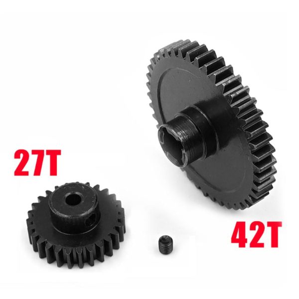 Metal Diff Main Gear 42T + Motor Gear 27T For 1 18 WLtoys A959-B A969-B A979-B K929-B RC Car Upgrade Parts For Cheap