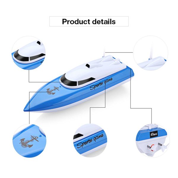 Mini 20km h Remote Control Racing Boat High Speed RC Speedboat Swimming Pool Lake RC Boats Toys for Kids Children Cheap