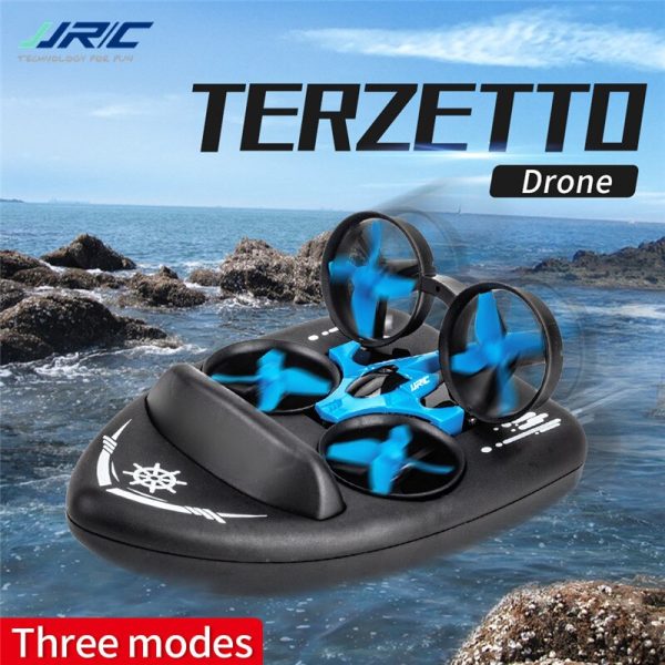 Upgraded H36 JJRC H36F Terzetto 1 20 2.4G 3 In 1 Blue RC Vehicle Flying Drone Land Driving Boat Quadcopter RTR Model VS E016F For Cheap