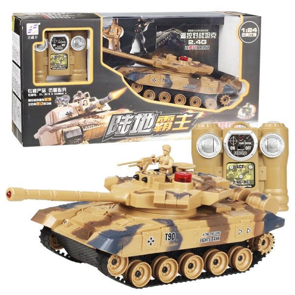 1:24 2.4G Remote Control Battle Tank Fortress 350° free Rotation Gun Tube up and Down 20° Free Adjustment Military Tank Model For Cheap