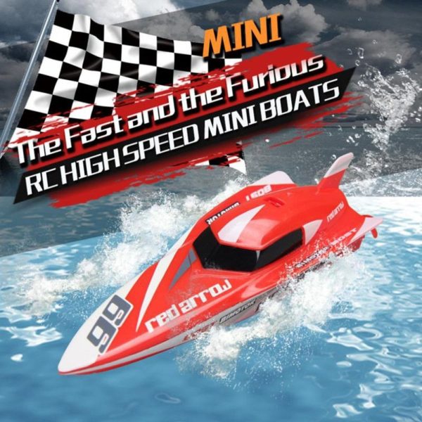 3312M 2.4GHz RC Ship Boat 4 Channels High Speed Mini Racing Boat Waterproof Rechargeable Speedboat Children Toy on Sale