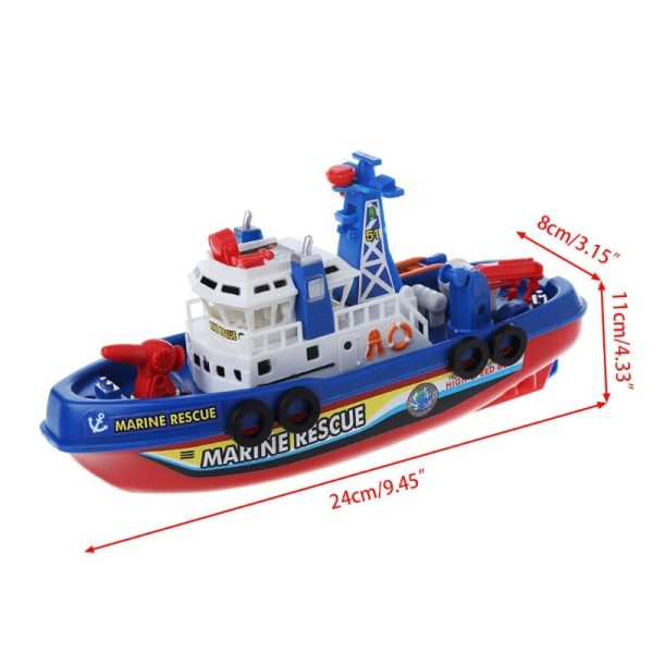 Electric Boat Children Marine Rescue Toys Navigation Warship Toy Birthday Gift For Sale