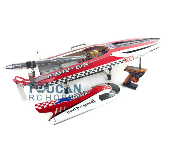 G30H ARTR-RC 54  30CC Engine Gasoline Fiber Glass RC Racing Boat W Remote Controller RED THZH0053 For Sale