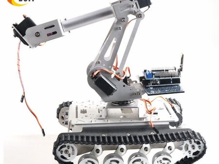 Mobile Robot with 6 DOF Mechanical Arm TS100 Shock Absorber Tank Chassis for Grabbing Transport DIY Educational Project For Sale