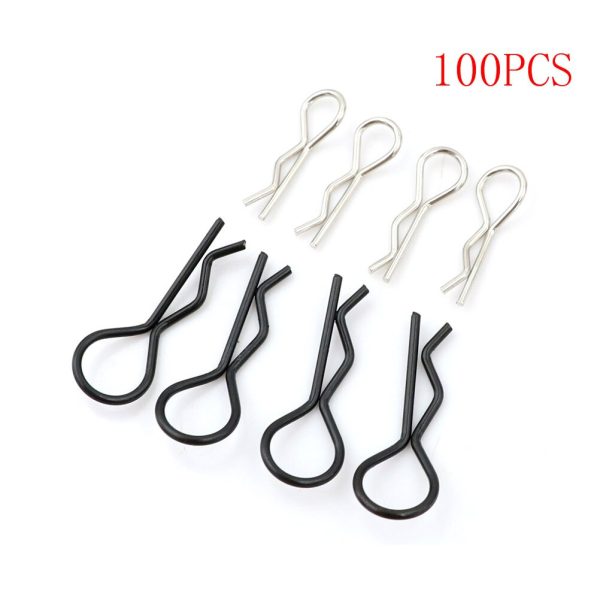 100pcs lot 1 10 1 8 Stainless Steel Body Clips Pins For RC Car Racing Shell Wind Tail Parts For Cheap