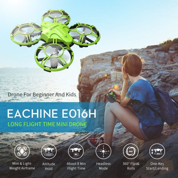 Eachine E016H Mini Altitude Hold Headless Mode 8mins Flight Time 2.4G RC Drone quadcopter RTF RC Helicopter For Kids VS S9HW H49 Hot on Sale