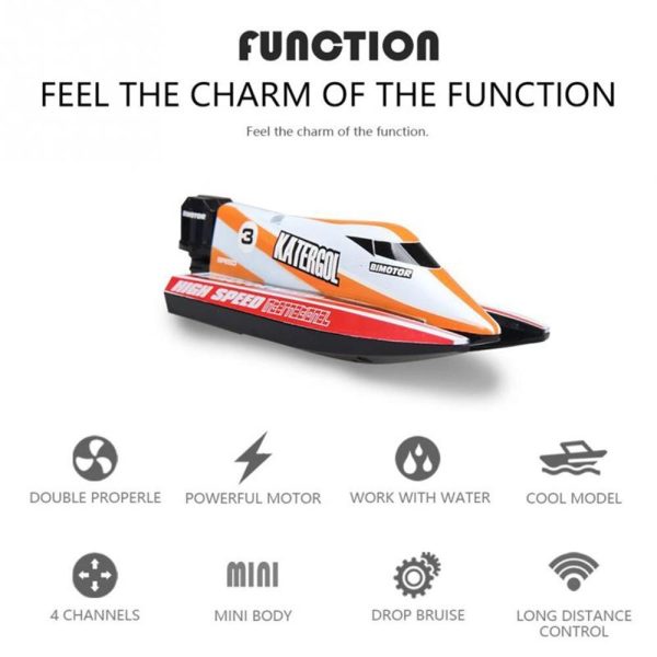 4 Channels RC Boats Plastic Electric Remote Control Speed Boat Twin Motor Kid Chirdren Speedboat Toy Online