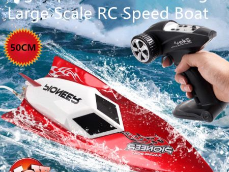 Large High Speed RC Boat Toy 5018 50CM 2.4G RC Remote Control Racing Boat Speedboat Ship with Water Cooling System for Kids Gift Online now