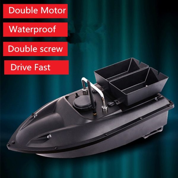 Double hopper 500M Distance Double LED Night Light RC Fishing Bait Boat Fixed speed Cruise Automatic Feed Fishing Bait Boat Toy For Sale