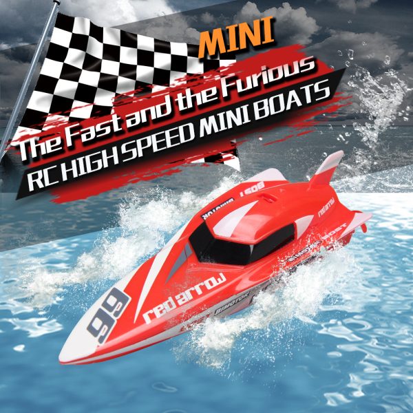 Hot Selling! Remote Control High Speed Mini Racing Boat 4 Channels RC Powerful Rechargeable Speedboat Toys Ship for Children Fashion