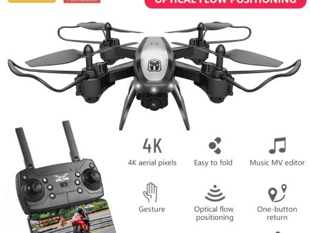 RC Drone WiFi FPV Camera 4K Dual Drone Optical Positioning RC Helicopter Altitude Hold Long Flight Time Foldable Quadcopter Dron For Sale