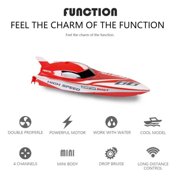 Cool 2.4G Kids Toys 4 Functions Mini RC Speedboat Boat Remote Control Toys for Boys Children Supply