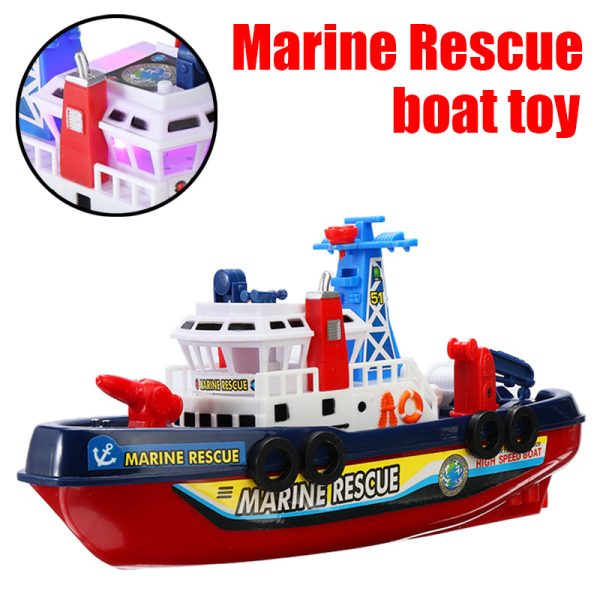 Fast Speed Music Light Electric Marine Rescue Fire Boat Baby Shower Bath Toys with LED Music For Kids Toy Gift Hot on Sale