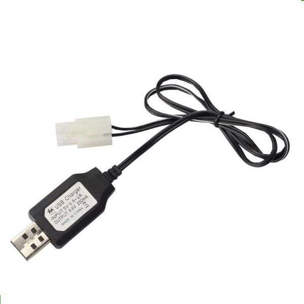 YUKALA 3.6V 4.8V 6.0V 7.2V 9.6V Ni-CD Ni-MH rechargeable battery USB charger USB charging cable with SM JST TAMIYA Plug 2pcs Online Hot Sale