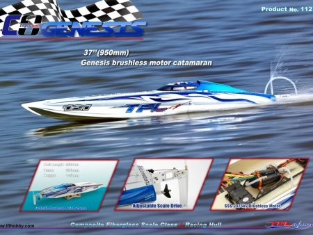 Genesis 1122 Catamaran Fiberglass Racing Boat w  Twin Dual 3660 brushless Motors KV2726, Dual 120A ESC Sale