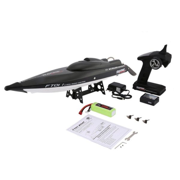 Feilun RC BoatFT011 2.4G 2CH 55km h 65cm High Speed Racing Boat Ship Speedboat with Water Cooling System Flipped Brushless Motor Online Hot Sale