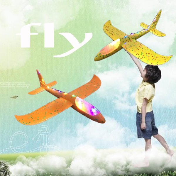 Hand throw airplane EPP Foam Outdoor Launch Glider Plane Kids Toys 48 cm Interesting Launch Throwing Inertial Model Gift funny on Sale