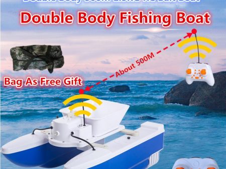 Professional Outside Fishing Electric RC Bait Boat Double Body Folding 500M 1.5KG Wireless Automatic Feeding Remote Control Boat Hot on Sale