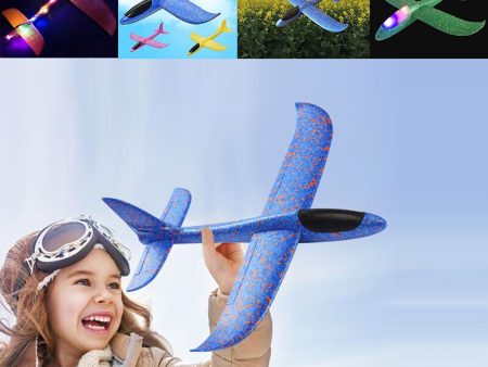 48cm EPP Foam Airplane Hand Launch Throwing Glider LED Light Aircraft Plane Model Outdoor Education Toys Gift for Children Adult For Discount