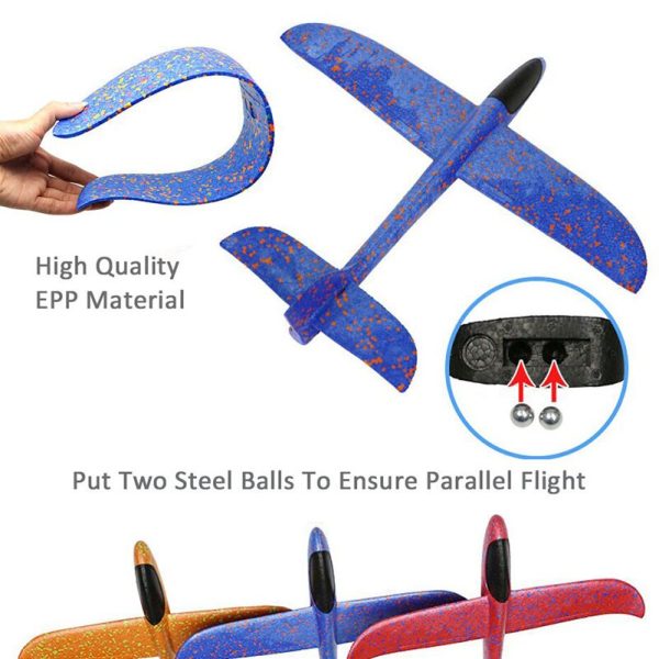 48cm EPP Foam Airplane Hand Launch Throwing Glider LED Light Aircraft Plane Model Outdoor Education Toys Gift for Children Adult For Discount