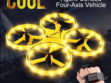 ZF04 RC Mini Quadcopter Induction Drone Smart Watch Remote Sensing Gesture Aircraft UFO Hand Control Drone Altitude Hold Kids Online now