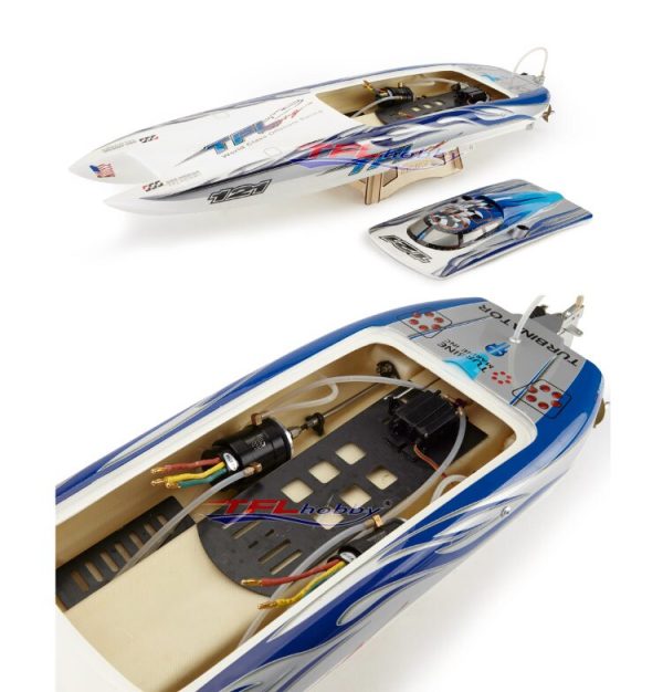 Genesis 1122 Catamaran Fiberglass Racing Boat w  Twin Dual 3660 brushless Motors KV2726, Dual 120A ESC Sale