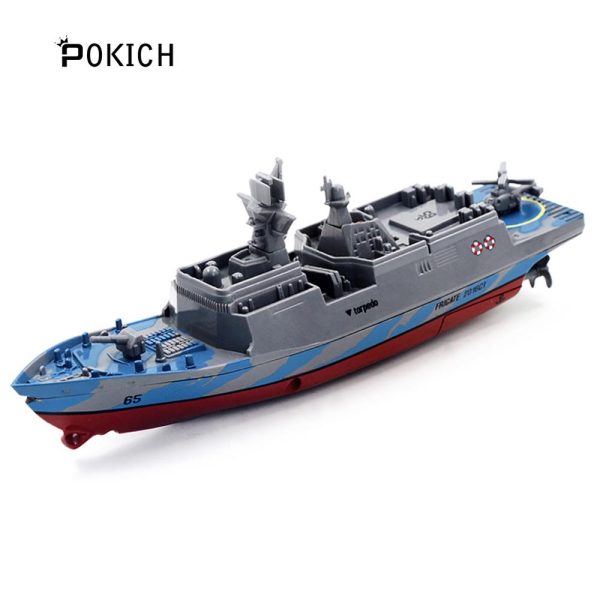 Pokich 2.4GHz 3CH Remote Control Boat Escort Frigate Carrier Ship Exquisite Model RC Warship Model Online