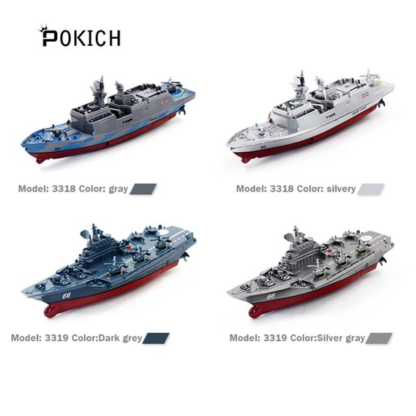 Pokich 2.4GHz 3CH Remote Control Boat Escort Frigate Carrier Ship Exquisite Model RC Warship Model Online