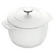 Staub Cast Iron  Petite French Oven, Dutch Oven, 1.5-quart,  serves 2, Made in France, Matte White Sale