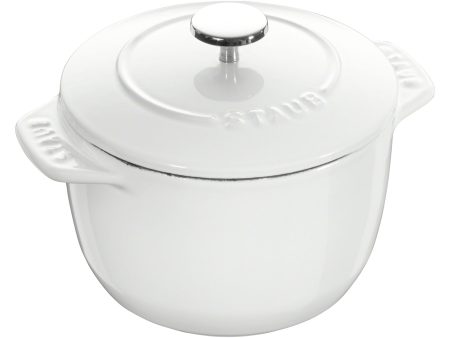 Staub Cast Iron  Petite French Oven, Dutch Oven, 1.5-quart,  serves 2, Made in France, Matte White Sale