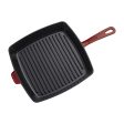 Staub Cast Iron 12-inch Square Grill Pan - Grenadine on Sale