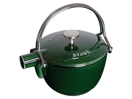 Staub Cast Iron 1-qt Round Tea Kettle - Basil Online Hot Sale