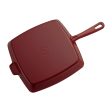 Staub Cast Iron 12-inch Square Grill Pan - Grenadine on Sale