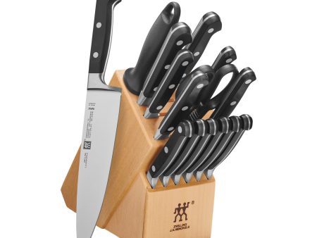 Zwilling Professional  S  16-pc Knife Block Set -  Natural For Sale