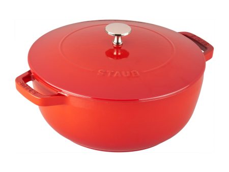 Staub  Cast Iron Dutch Oven, 3.75Qt, serves 3-4, Made in France, Cherry Online now