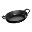 Staub Cast Iron 9.5-inch x 6.75-inch Oval Baking Dish - Matte Black Cheap