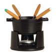 Staub Cast Iron 0.25-qt Mini Chocolate Fondue Set - Matte Black Hot on Sale