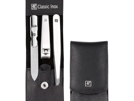 Zwilling Beauty Classic Inox 4-pc Manicure and Tweezer Set with Black Leather Case Online now