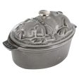 Staub Cast Iron 1-qt Pig Cocotte - Graphite Grey Hot on Sale