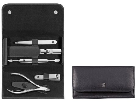 Zwilling Beauty Classic Inox 6-pc Manicure Set with Black Leather Case Hot on Sale