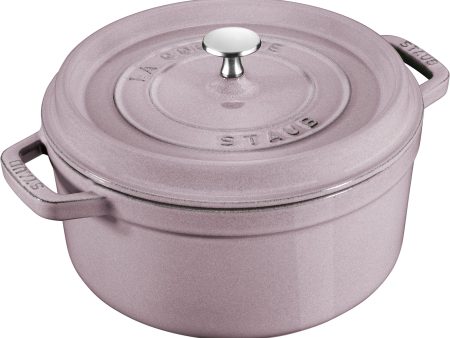 Staub Cast Iron 7-qt Round Cocotte - Lilac Discount