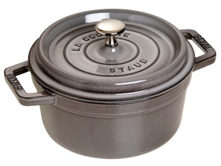 Staub Cast Iron 2.75-qt Round Cocotte - Graphite Grey Online Hot Sale