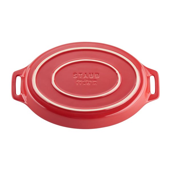 Staub Ceramic 2-pc Oval Baking Dish Set - Cherry Online now