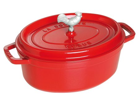 Staub Cast Iron Coq au Vin Cocotte, Dutch Oven, 5.75-quart, serves 5-6, Made in France, Cherry Supply