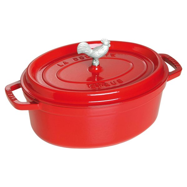 Staub Cast Iron Coq au Vin Cocotte, Dutch Oven, 5.75-quart, serves 5-6, Made in France, Cherry Supply