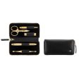 Zwilling Beauty Twinox 6-pc Gold Manicure Set with Black Leather Case Sale